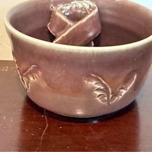 Handcrafted Ceramic Bowl - Purple/Brown signed by artist